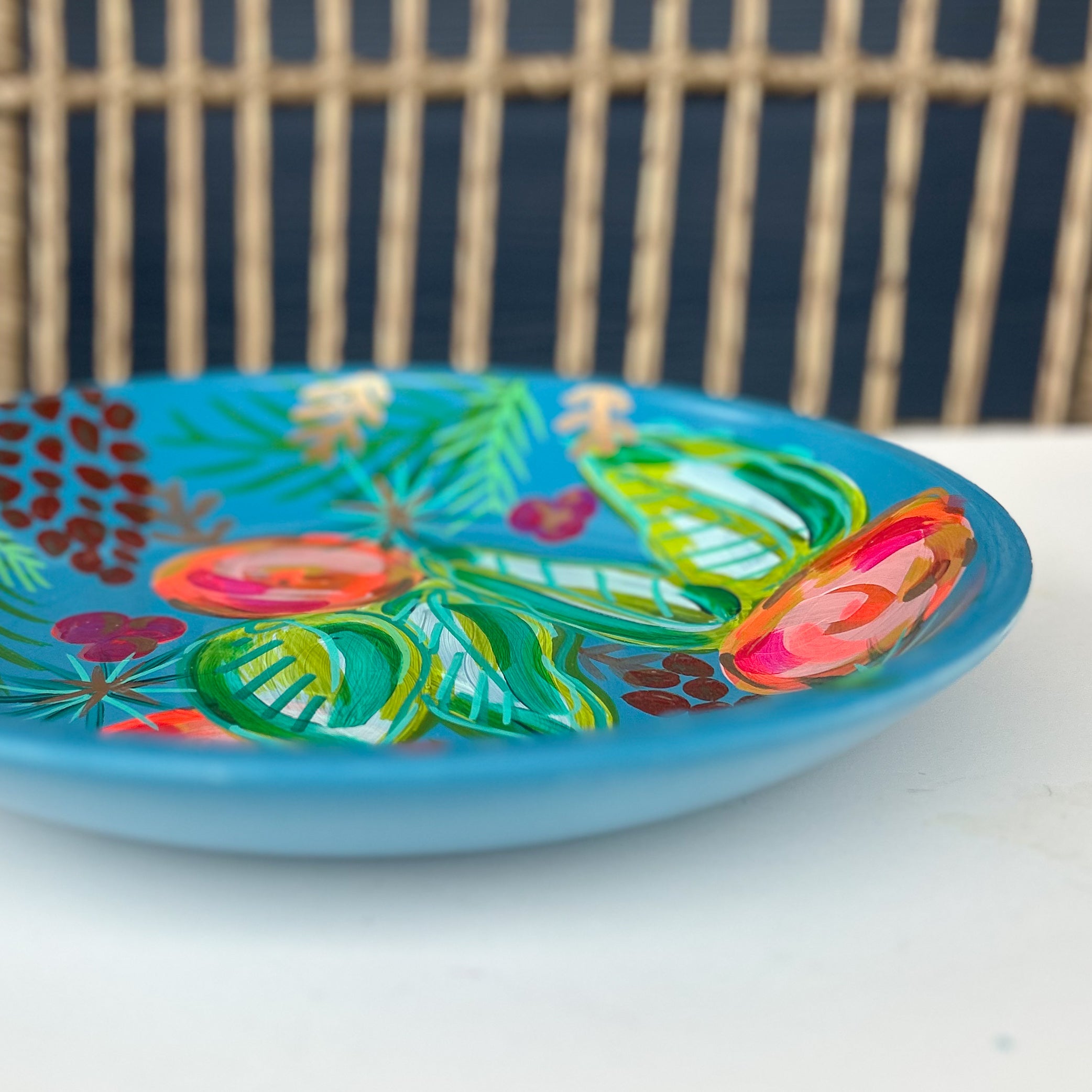 Teal Citrus Platter|Jessica Reynolds Art