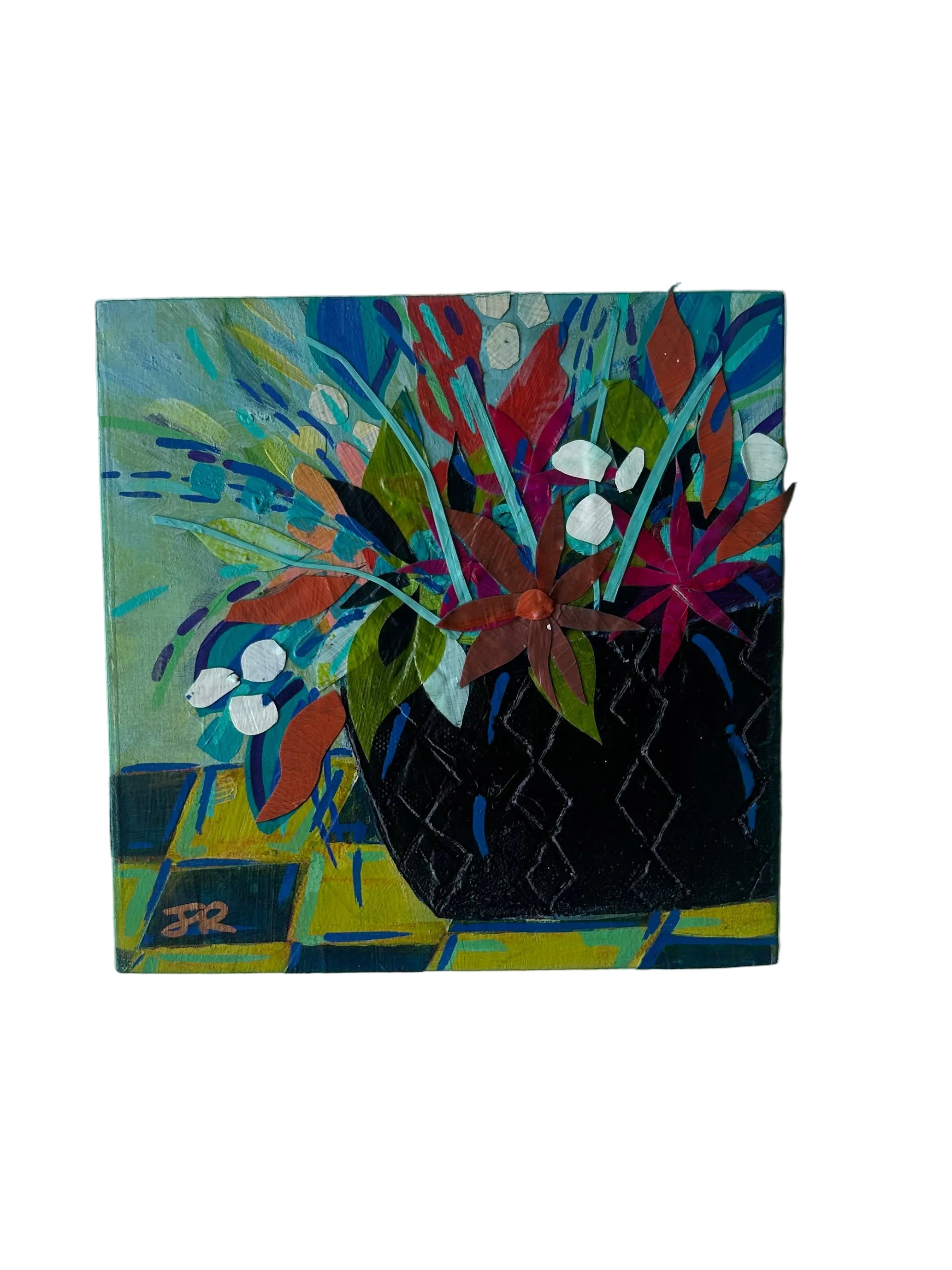 Little Square Floral|Polymer Lift Painting
