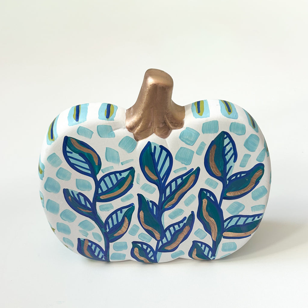 Plaid Leaves Pumpkin|Jessica Reynolds Art
