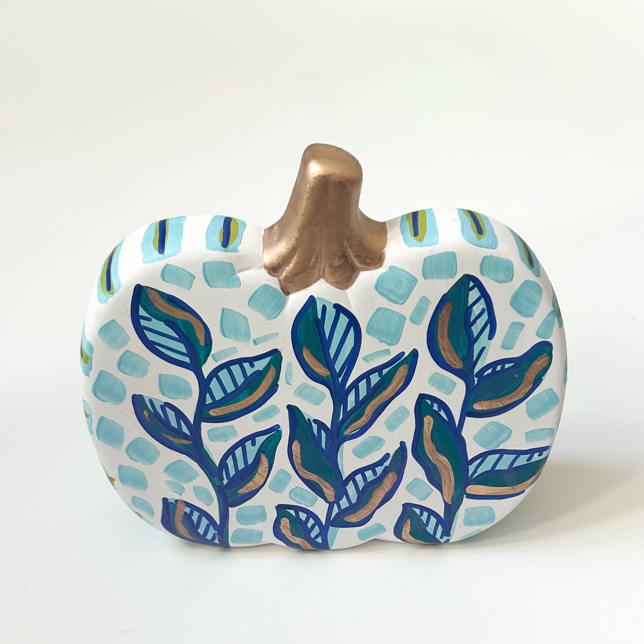 Plaid Leaves Pumpkin|Jessica Reynolds Art