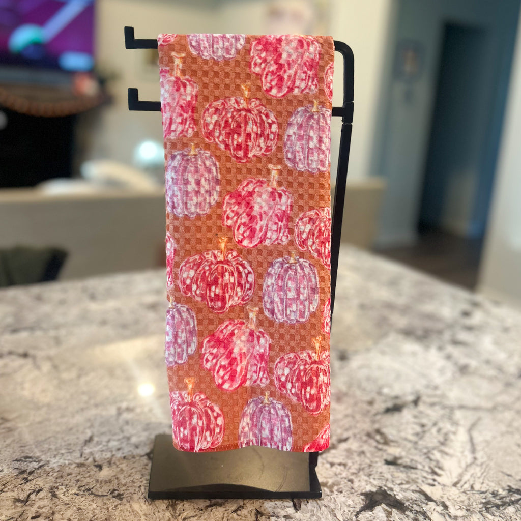 Pink Pumpkin Towel-Reversable|Jessica Reynolds Art