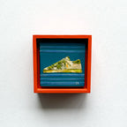 Orange and Teal Shoe|Polymer Lift Painting