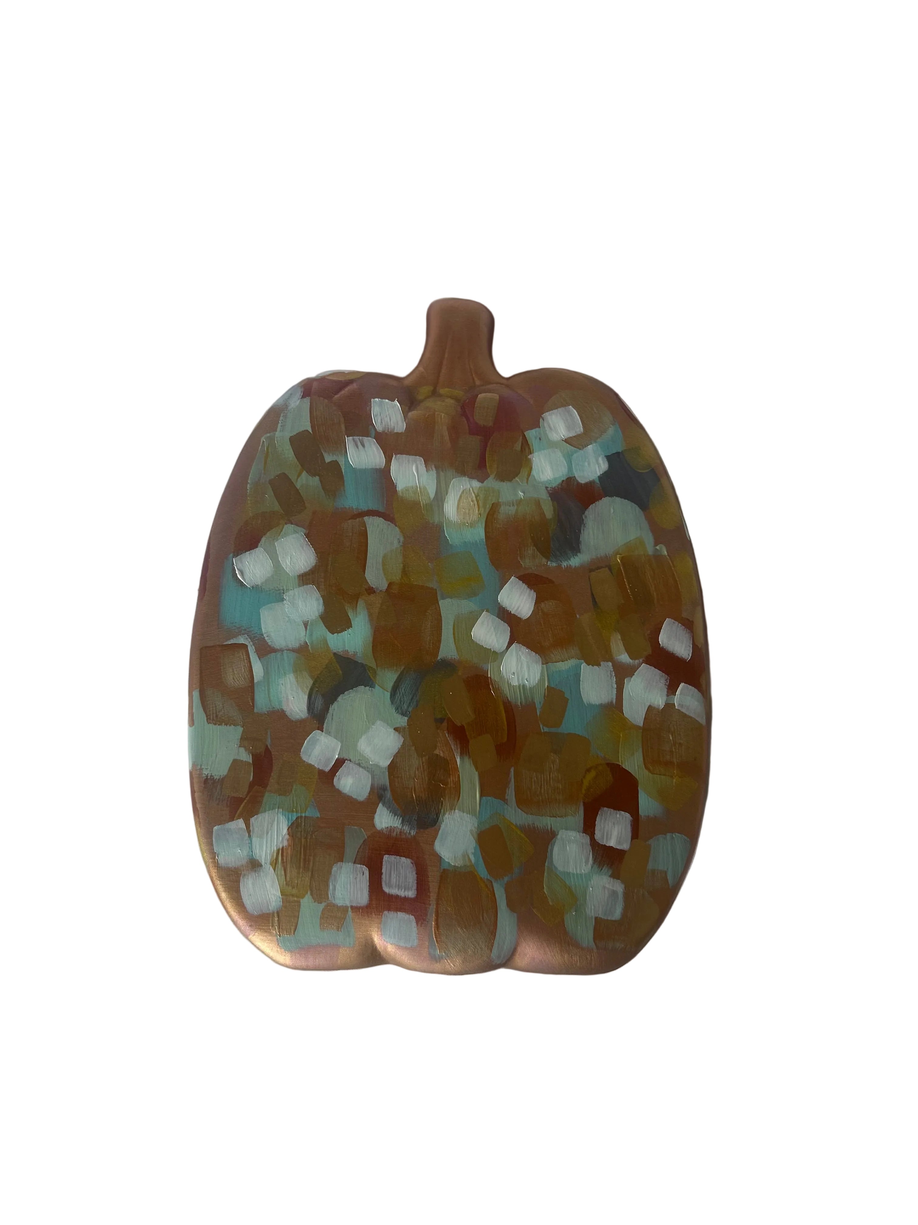 Tall Copper Abstract Shelf Pumpkin|Jessica Reynolds Art