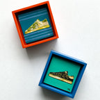 Orange and Teal Shoe|Polymer Lift Painting