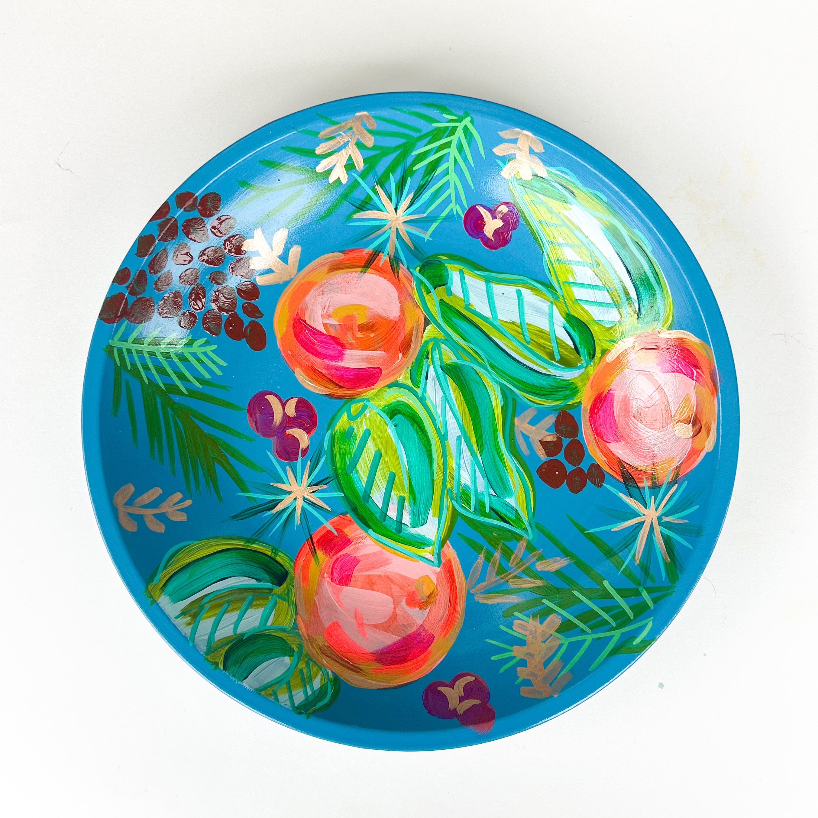 Teal Citrus Platter|Jessica Reynolds Art