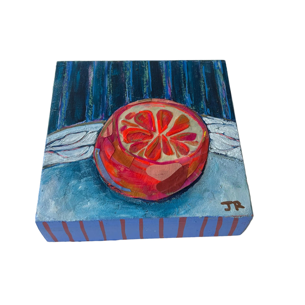 Little Square GrapefruitPolymer Lift Painting