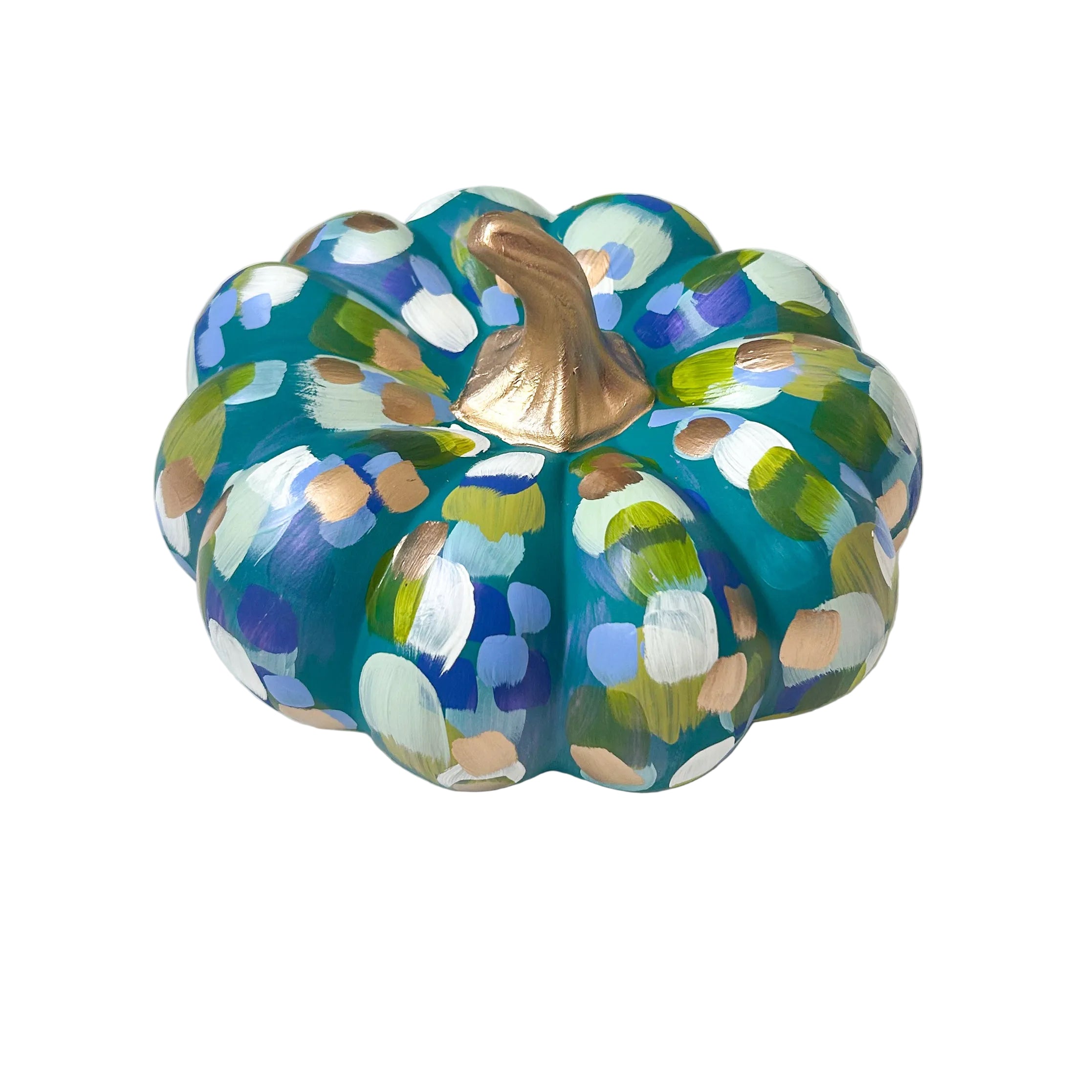 Blues and Gold Pumpkin|Jessica Reynolds Art