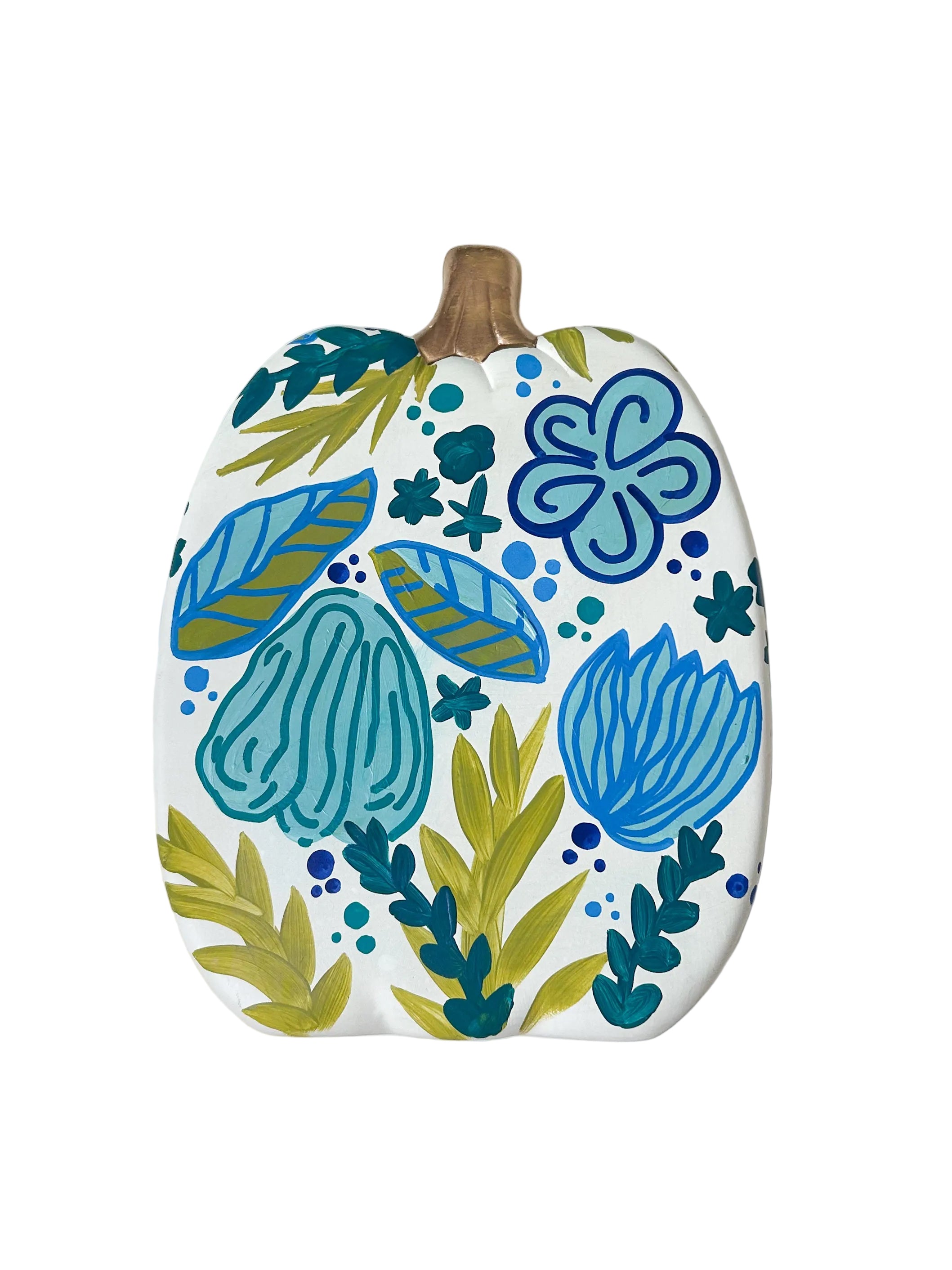 Floral Leaves Pumpkin|Jessica Reynolds Art