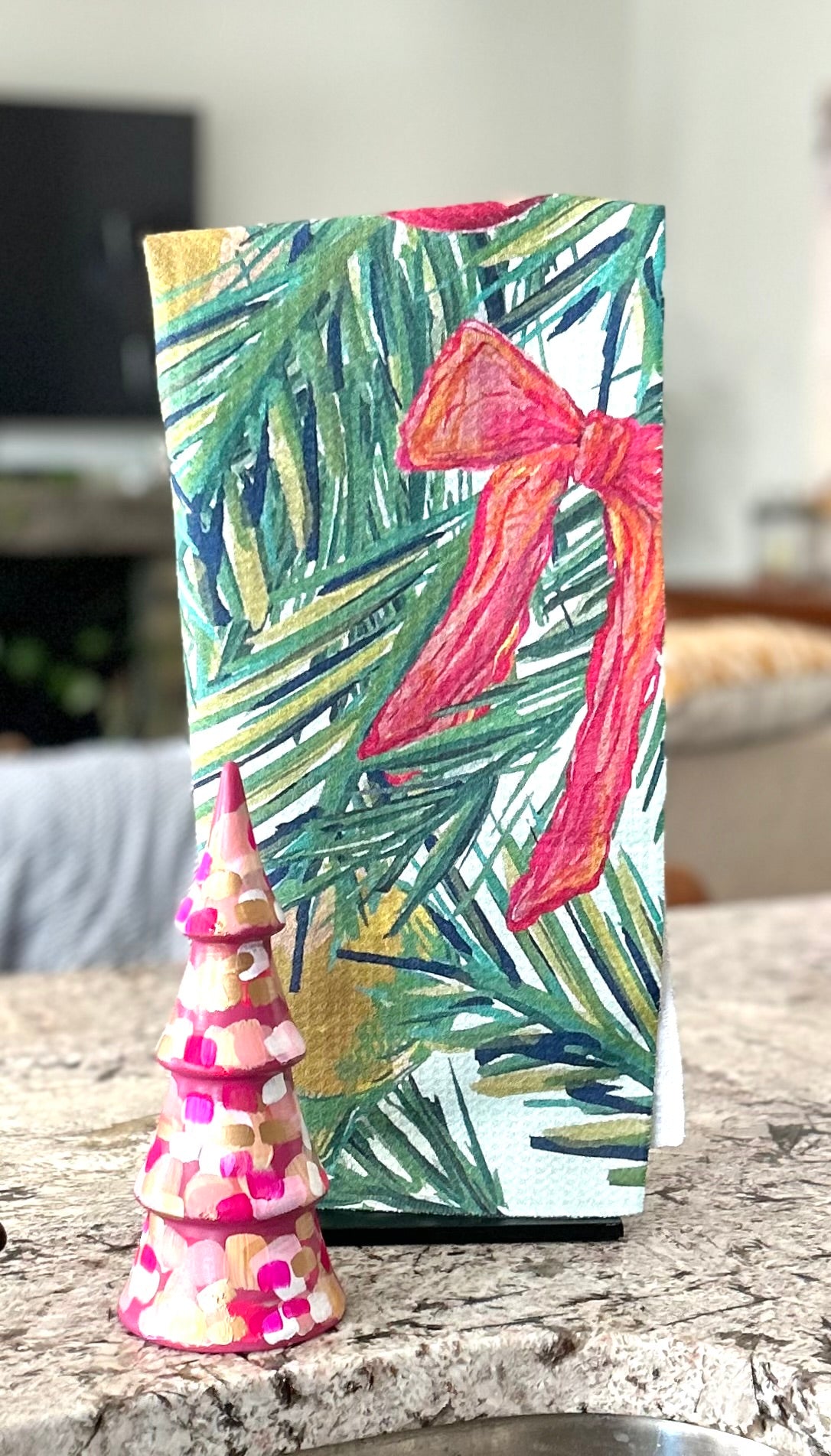 Christmas Bow Towel|Jessica Reynolds Art