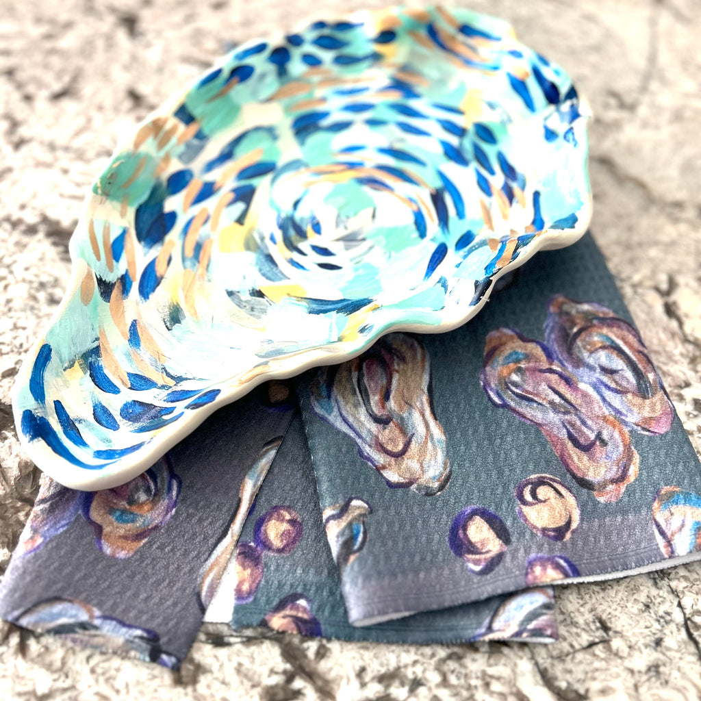 Oyster Celebration Towel|Jessica Reynolds Art