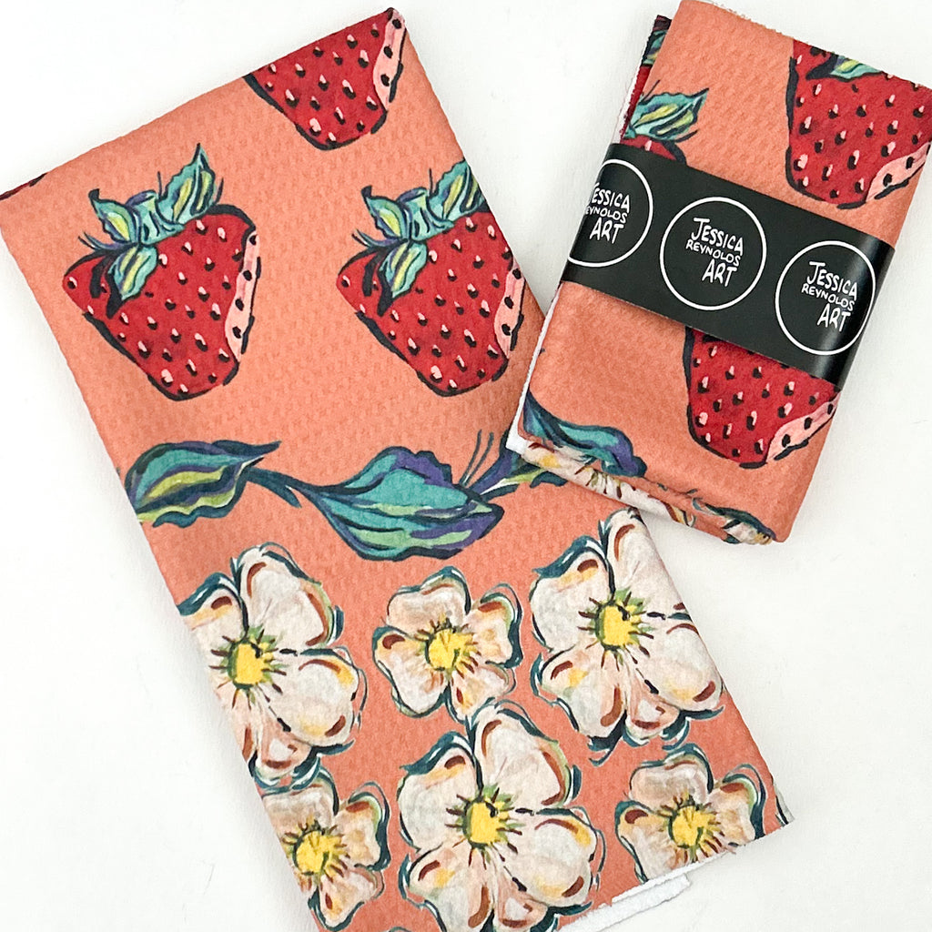 Strawberry Party Tea Towel|Jessica Reynolds