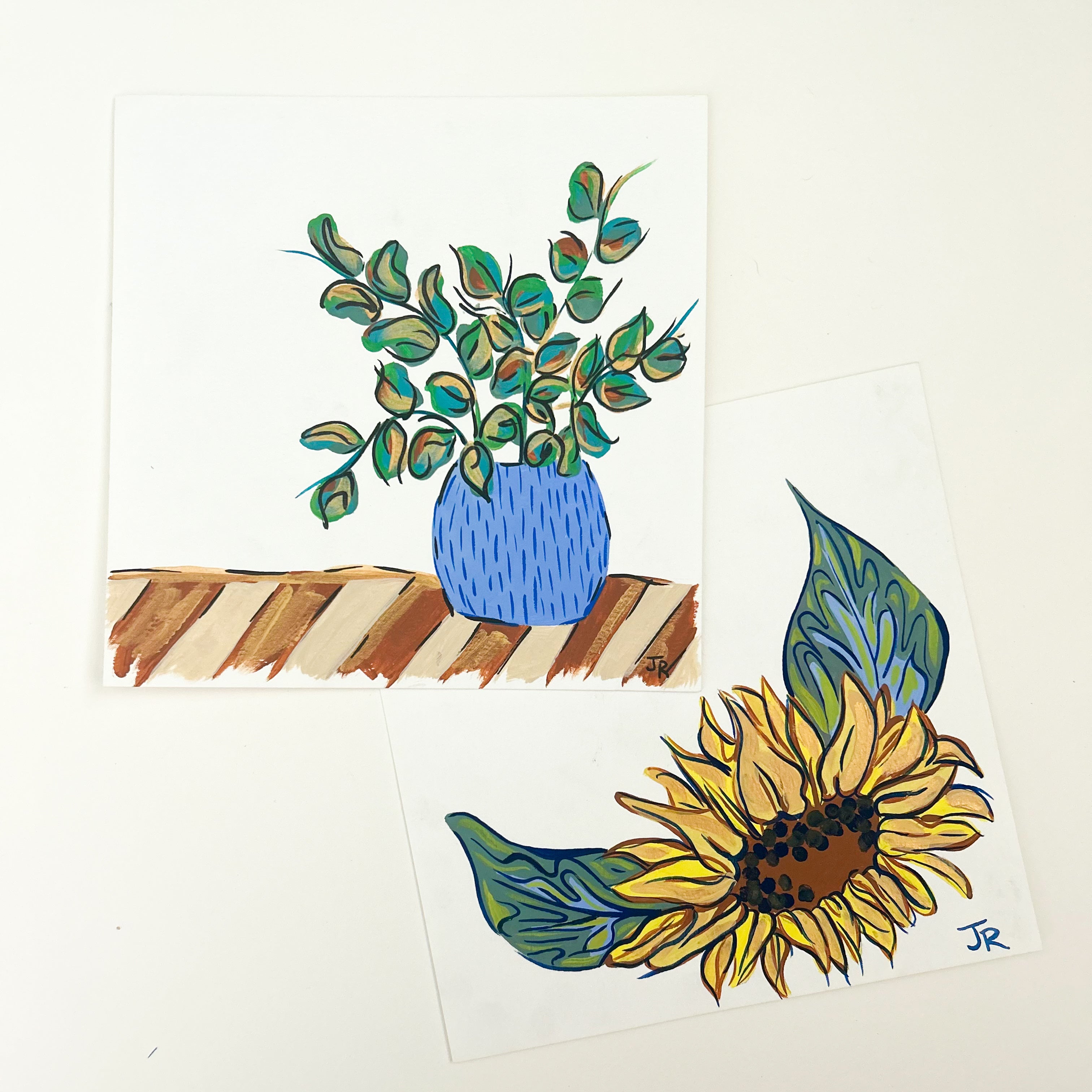 Golden Eucalyptus in Gouache|Gouache Painting