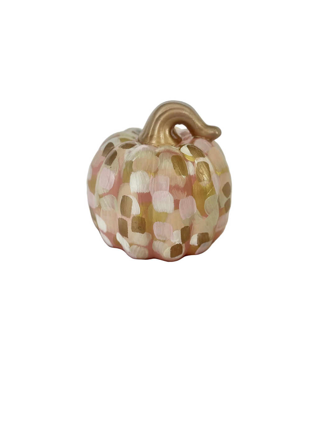 blush and gold ceramic pumpkin