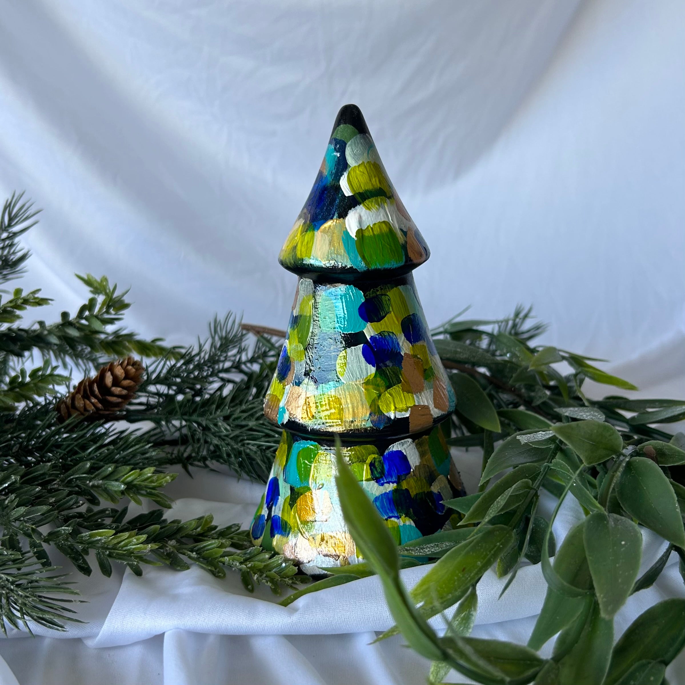 Black and Green Mini Christmas Tree|Jessica Reynolds Art