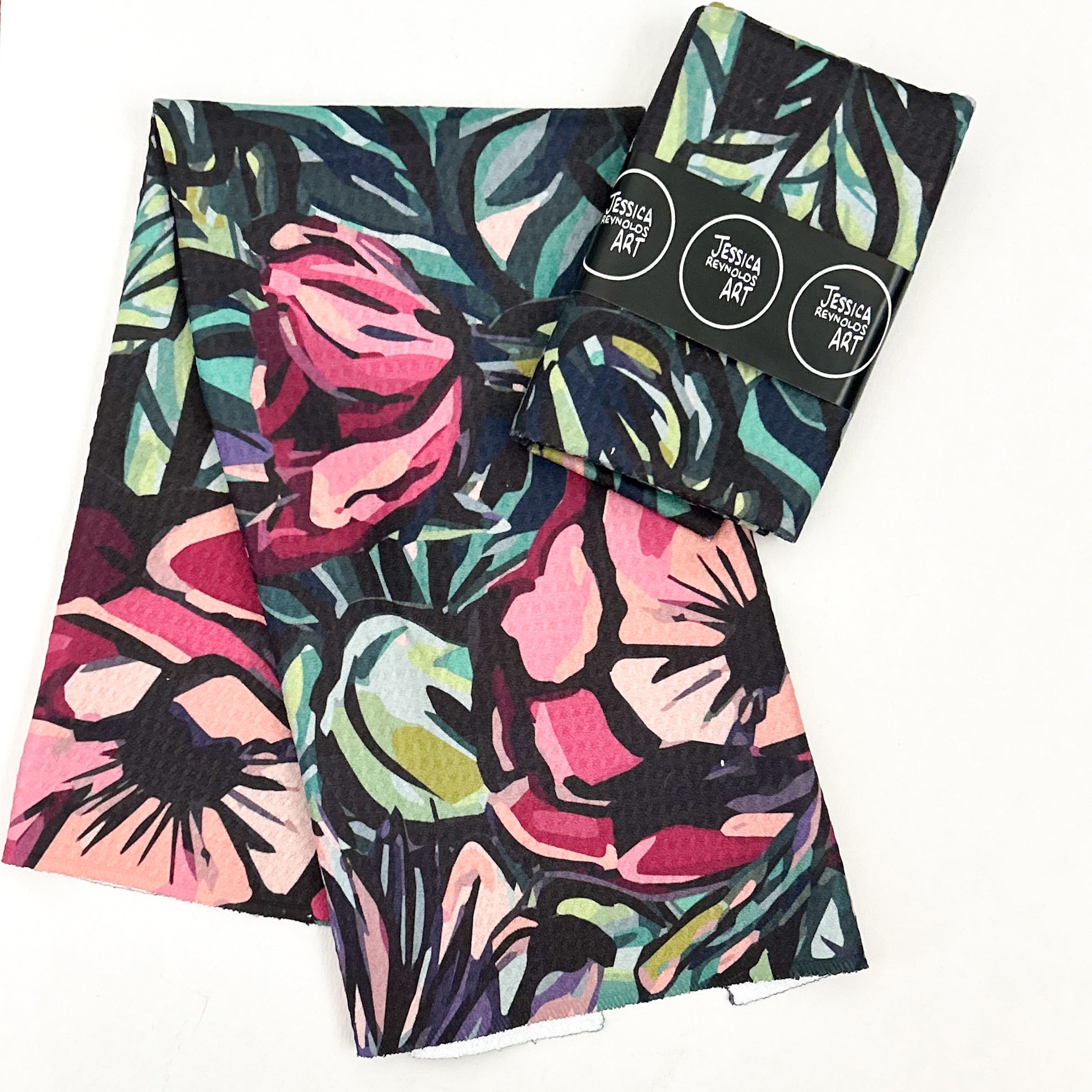 Florals and Vines Tea Towel|Jessica Reynolds Art