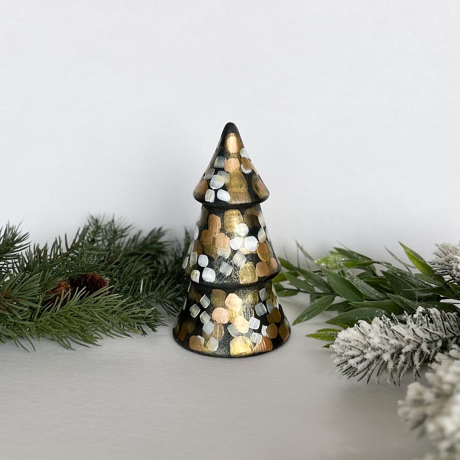 Mini Black and Neutral Christmas Tree|Jessica Reynolds Art