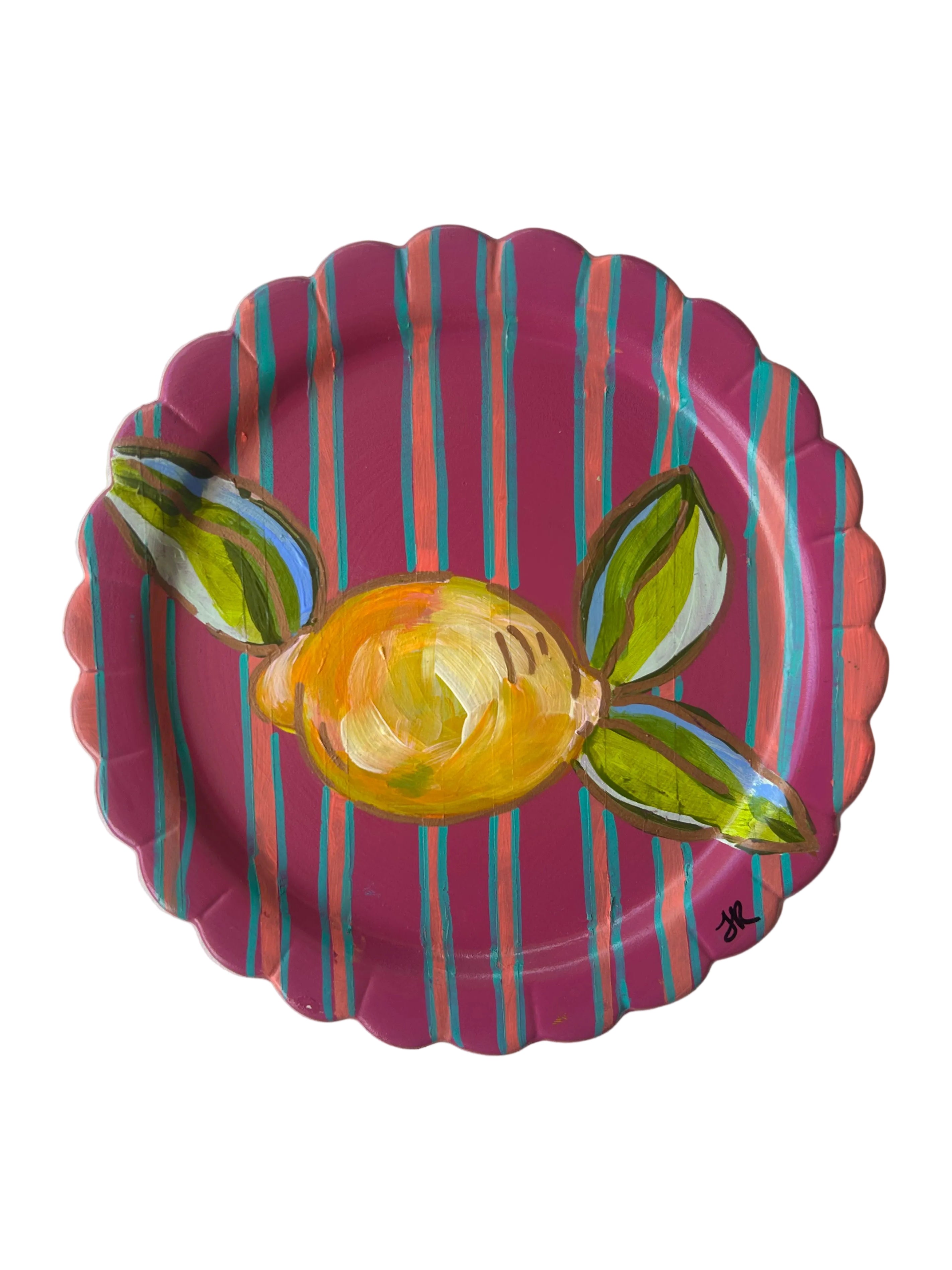Stripped Little Lemon| Polymer Lift Painting