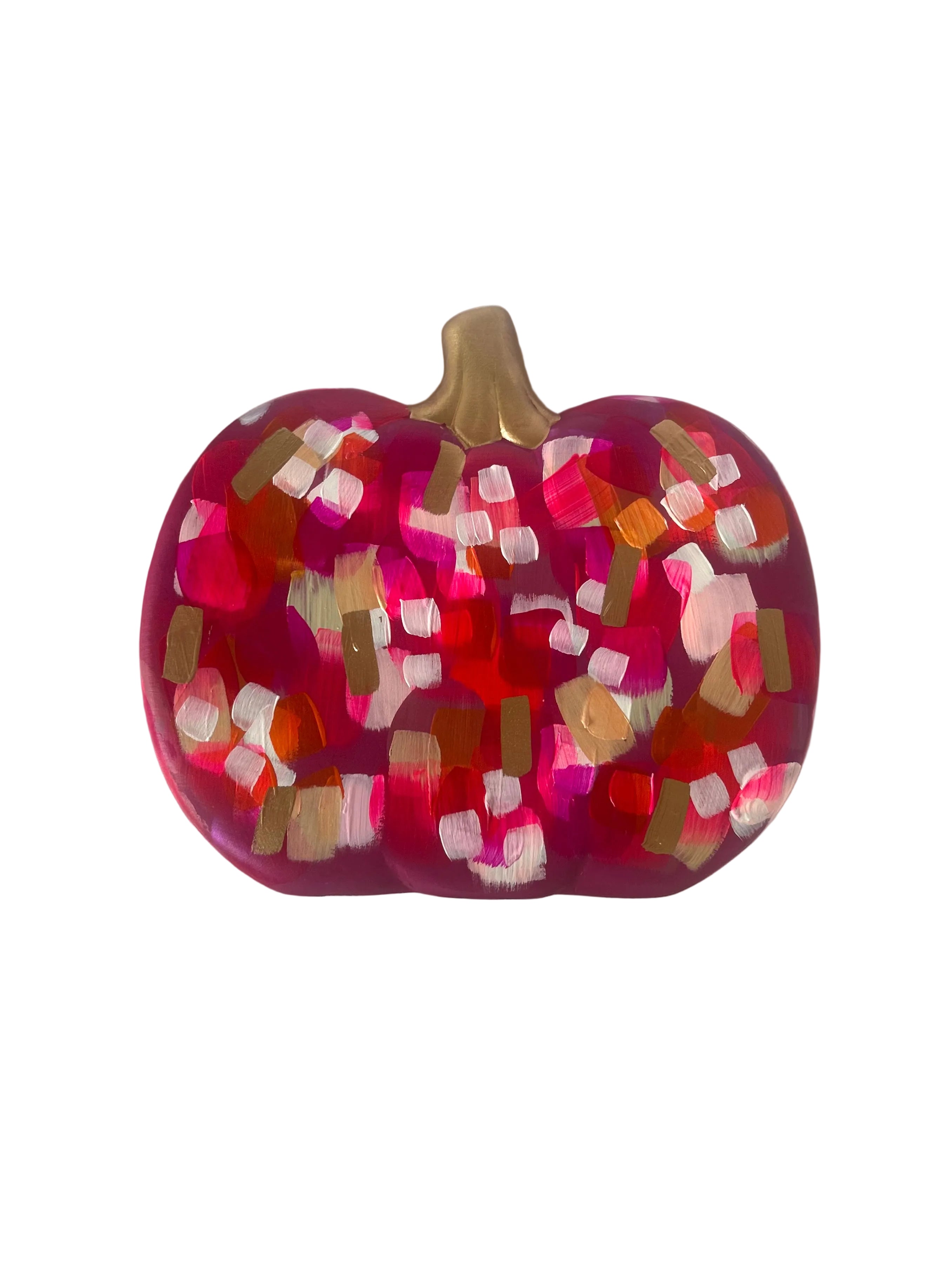 Short Pink Abstract Shelf Pumpkin|Jessica Reynolds Art