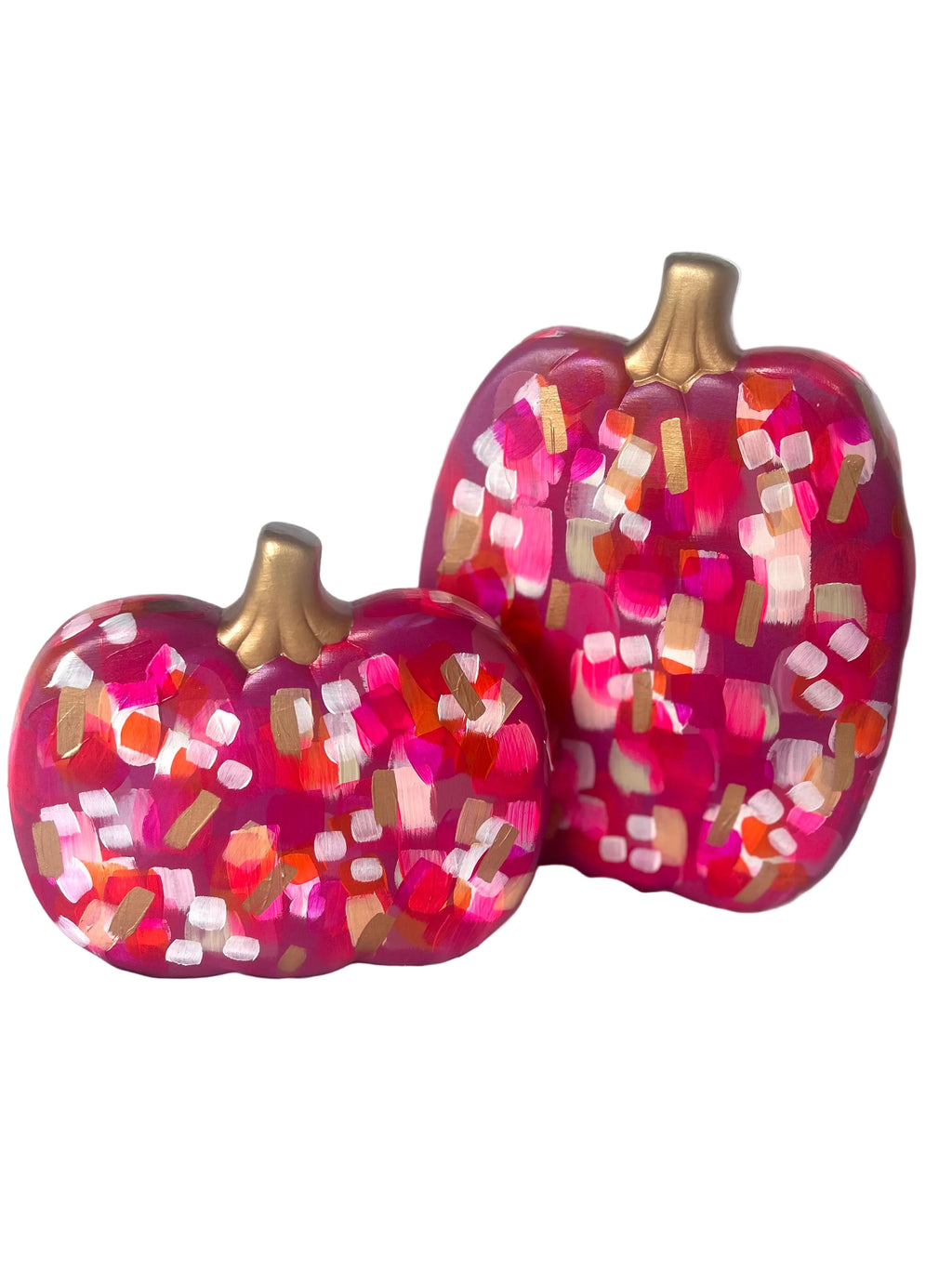 Short Pink Abstract Shelf Pumpkin|Jessica Reynolds Art