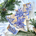 Blue Poinsettia Christmas Tray|Jessica Reynolds Art