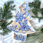 Blue Poinsettia Christmas Tray|Jessica Reynolds Art