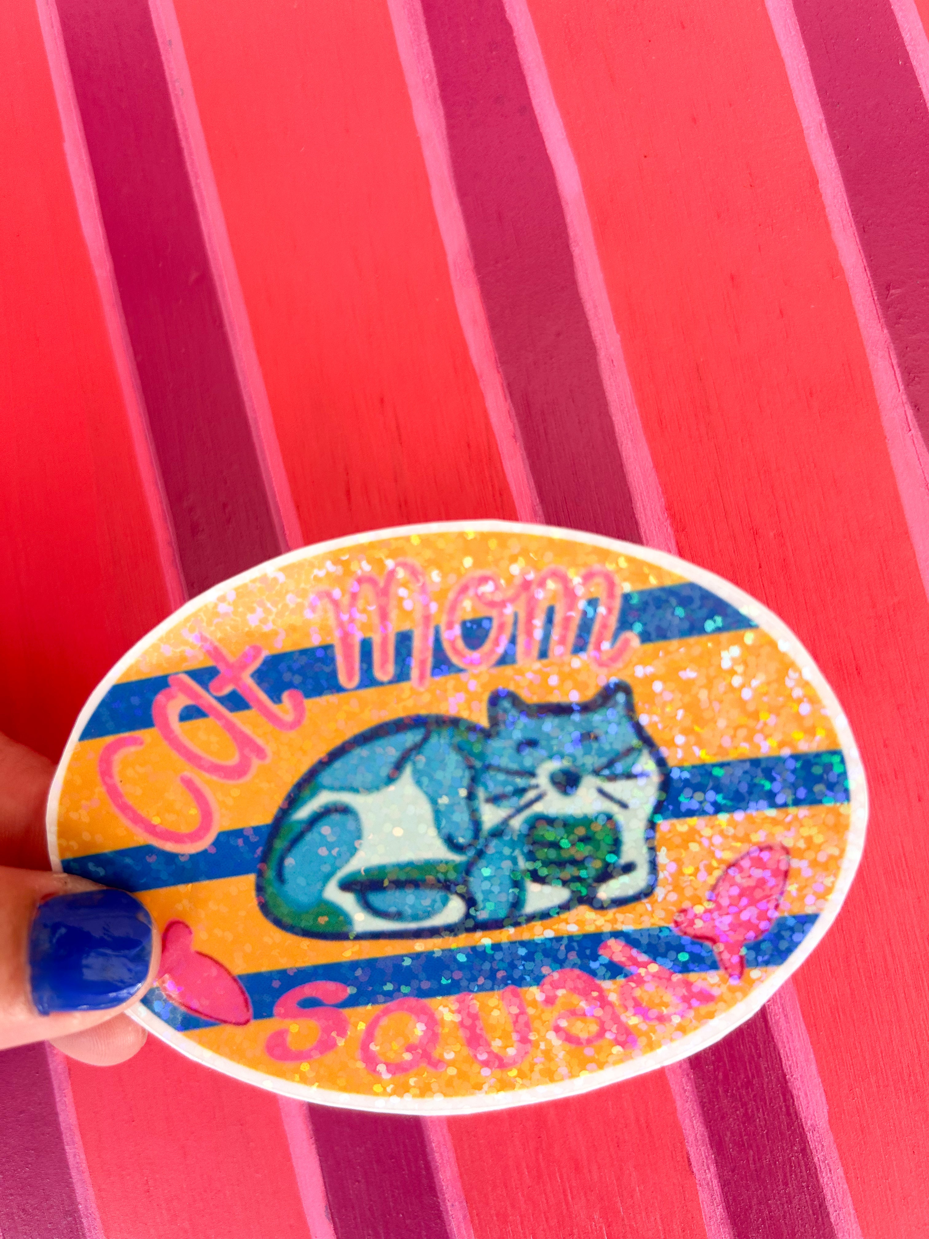 Cat Mom Squad Sticker|Jessica Reynolds Art