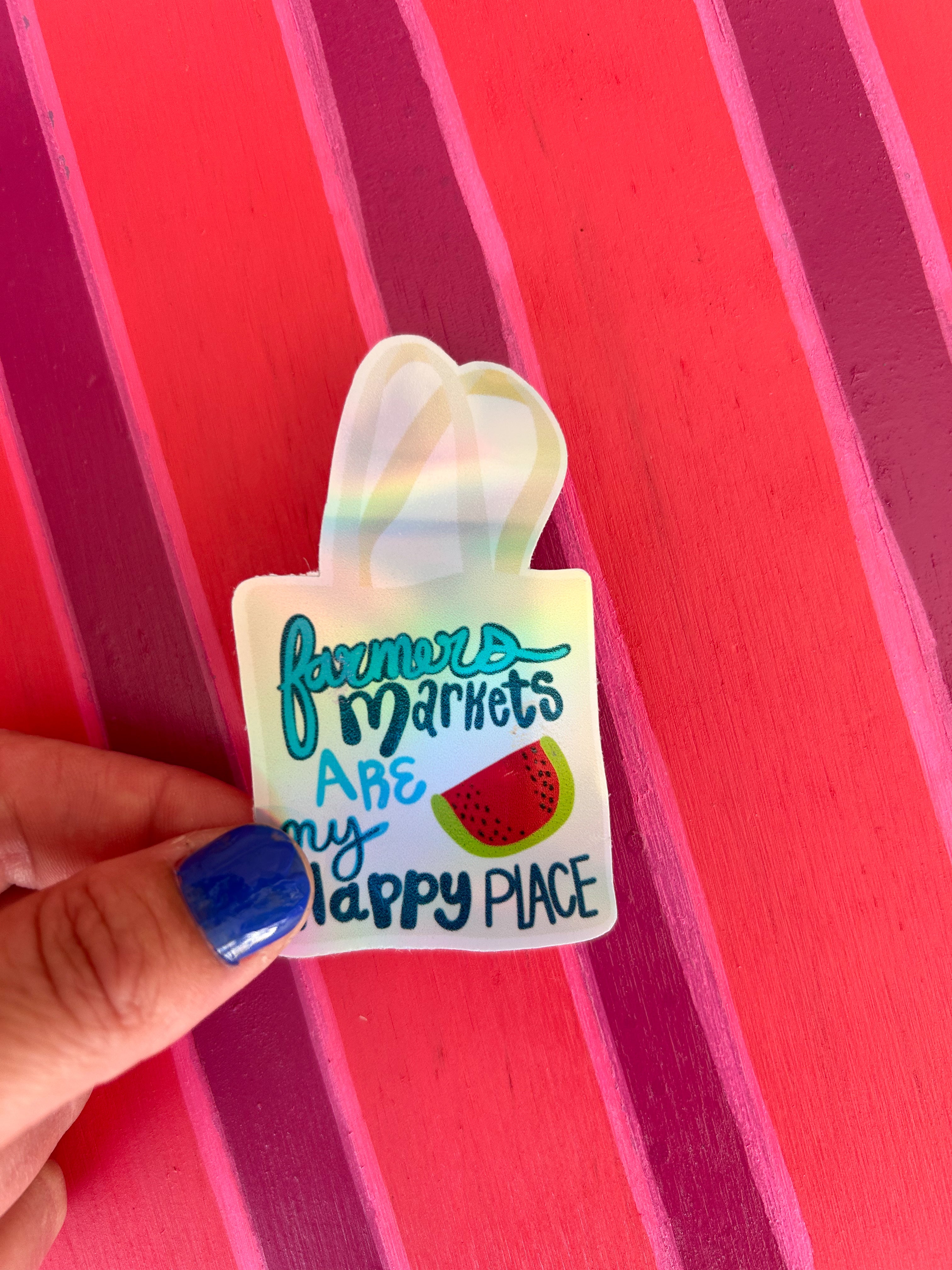 Farmers Markets are My Happy Place Sticker|Jessica Reynolds Art