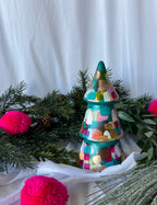 Teal and Bright Mini Christmas Tree|Jessica Reynolds Art