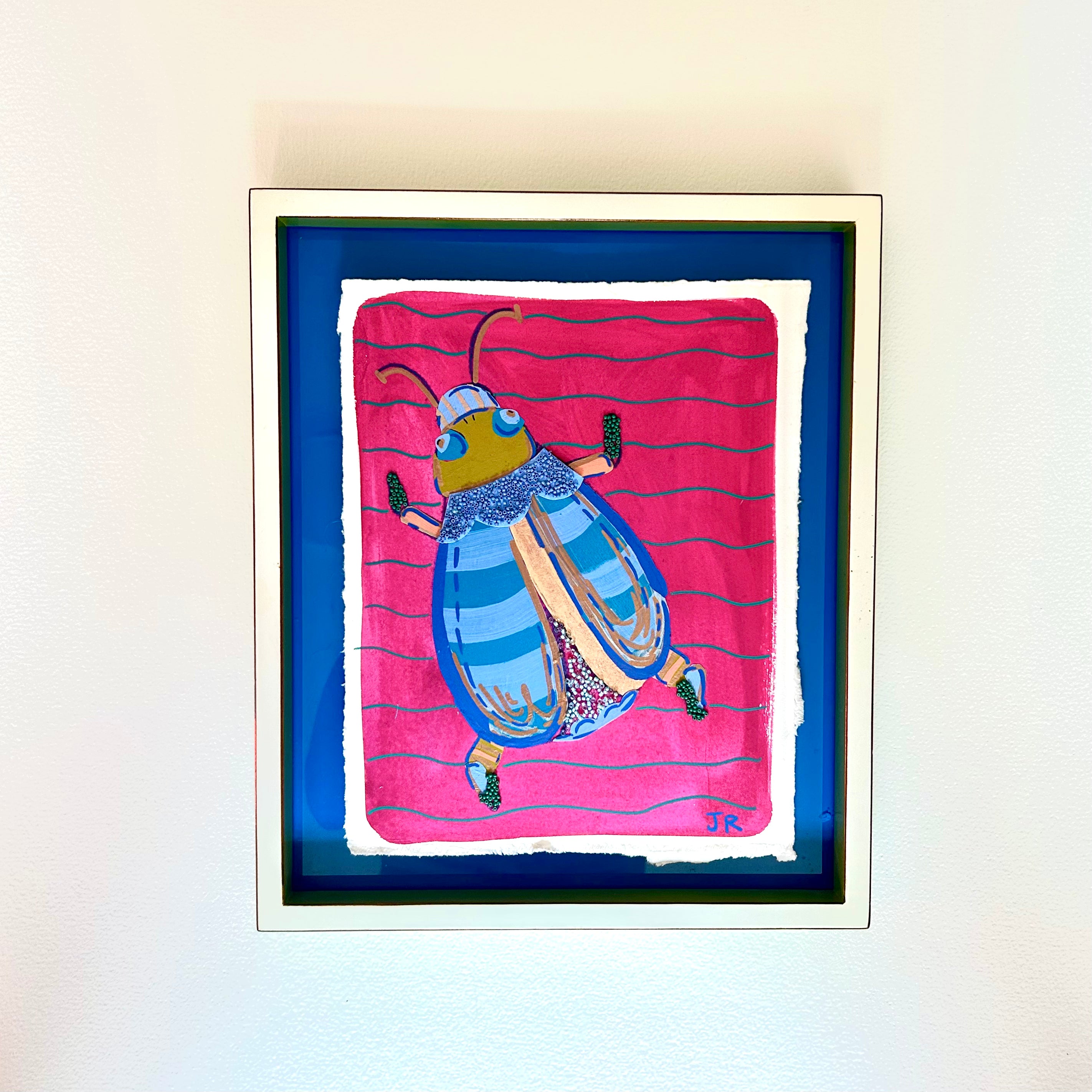 Silly Little Beetle|Polymer Lift and Bead Embroidery Painting