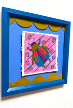 Scalloped Beetle|Polymer Lift and Bead Embroidery Painting