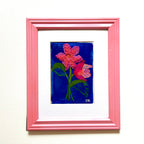 Blush and Blue Florals|Polymer Lift and Bead Embroidery Painting