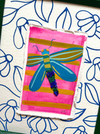 Fly Fly DragonFly|Polymer Lift and Bead Embroidery Painting