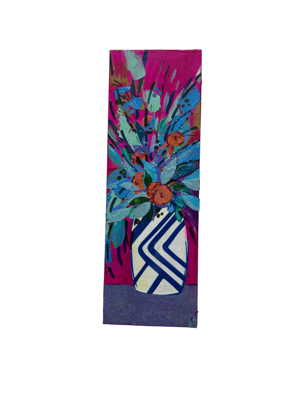 Violet and Pink Summer Florals|Polymer Lift Painting