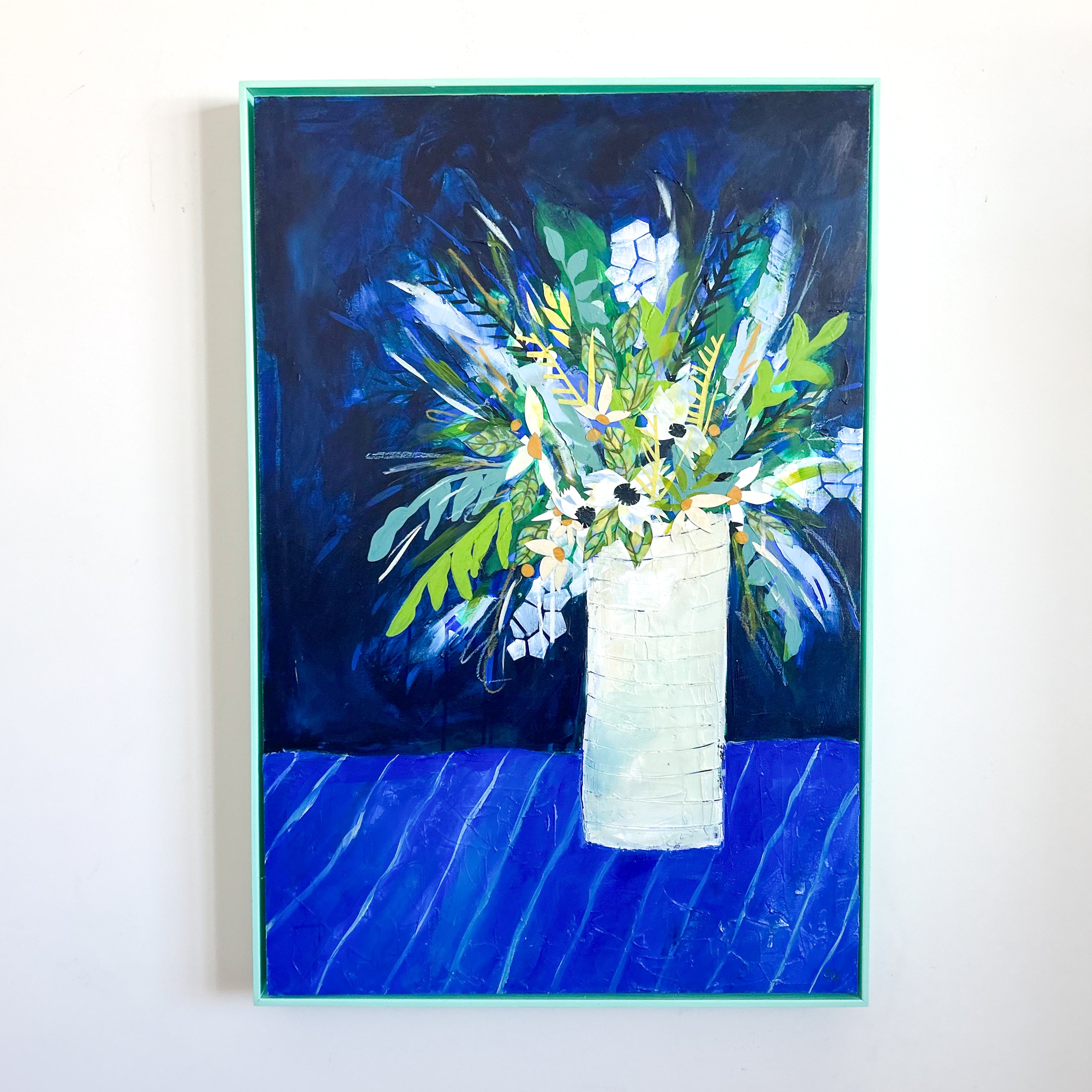 Blues and Florals|Polymer Lift Painting
