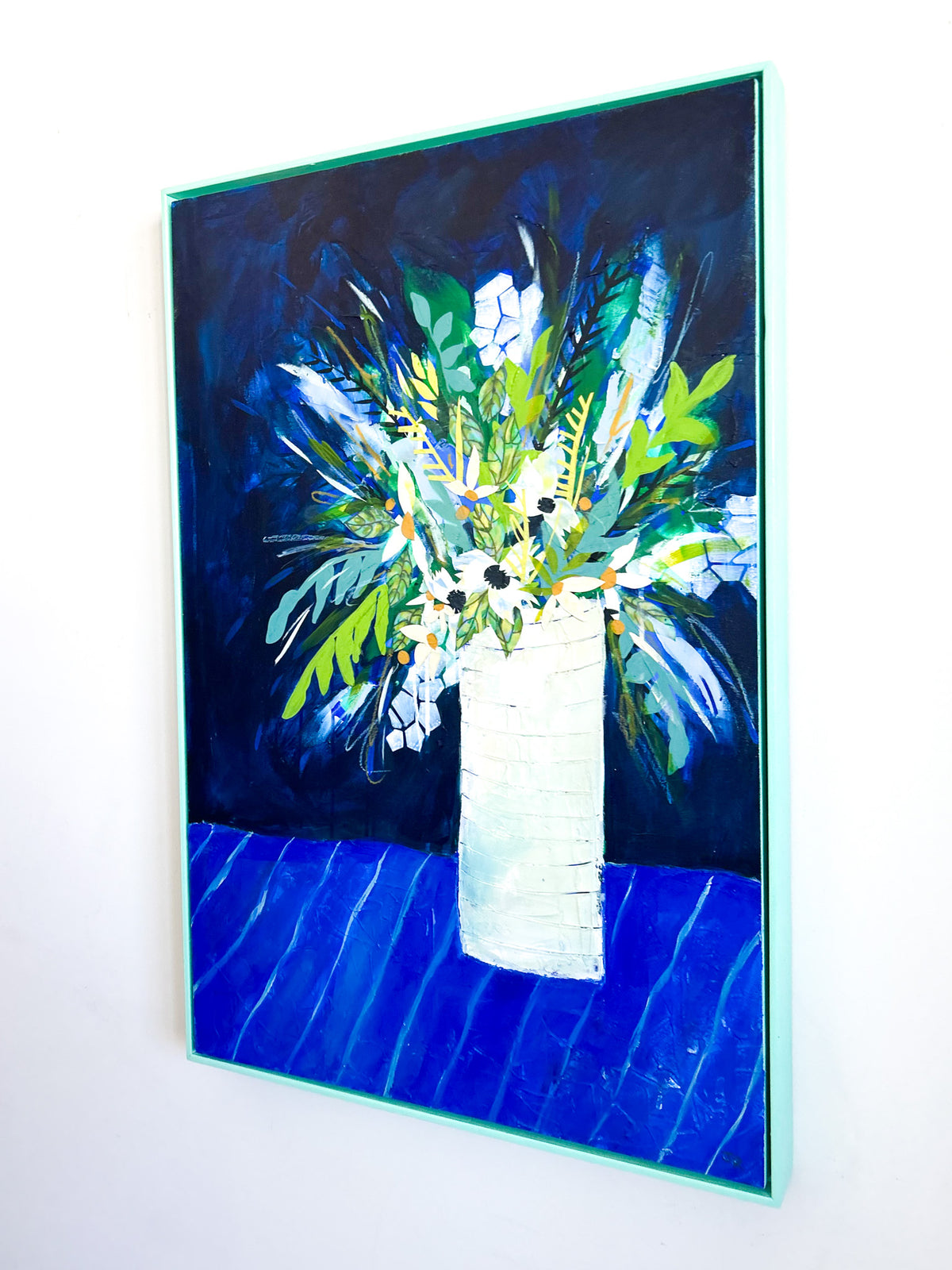 Blues and Florals|Polymer Lift Painting