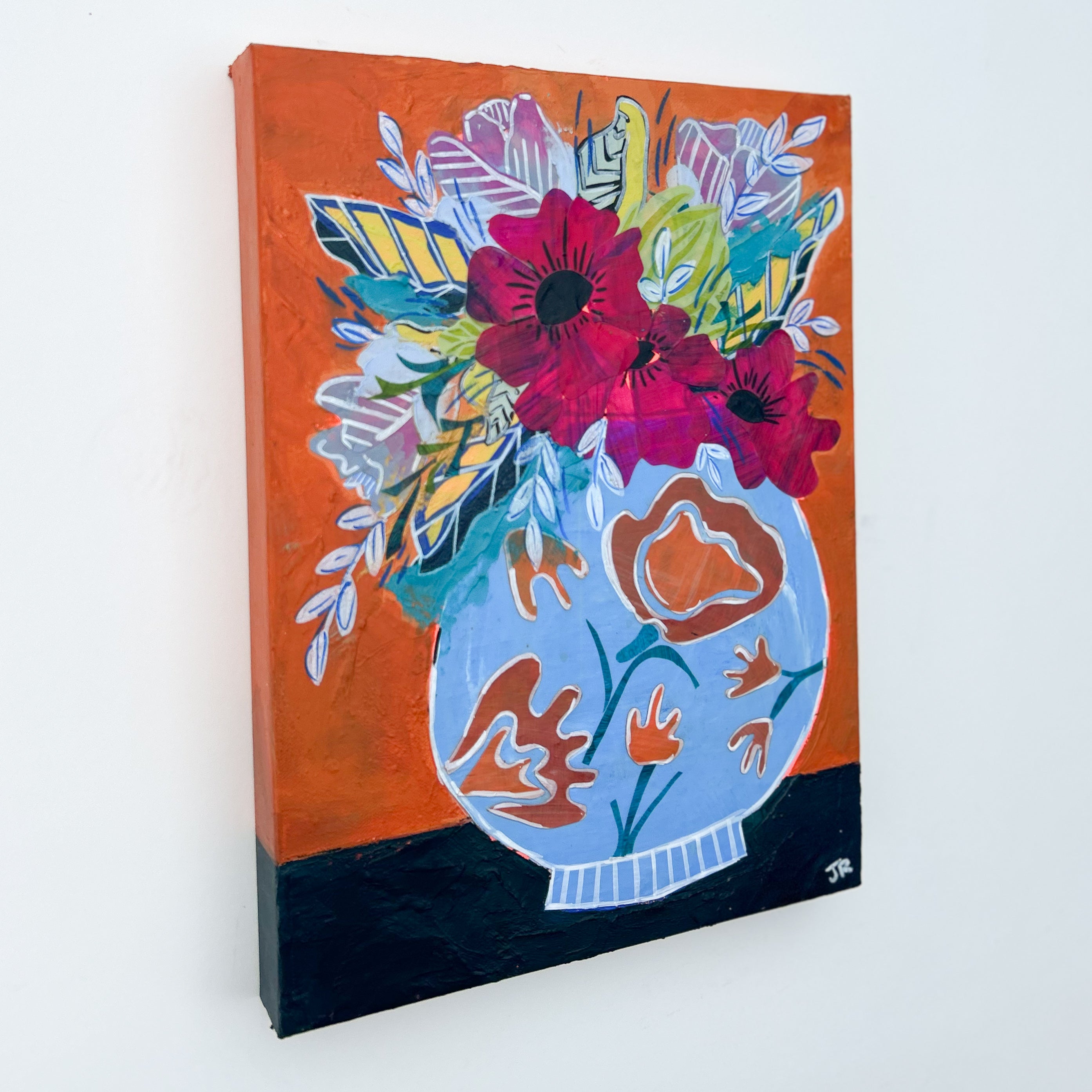 Vintage Vase|Polymer lift Painting