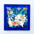 Magnolias and Lemons|Polymer lift and Bead Embroidery Painting