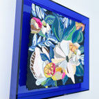 Magnolias and Lemons|Polymer lift and Bead Embroidery Painting