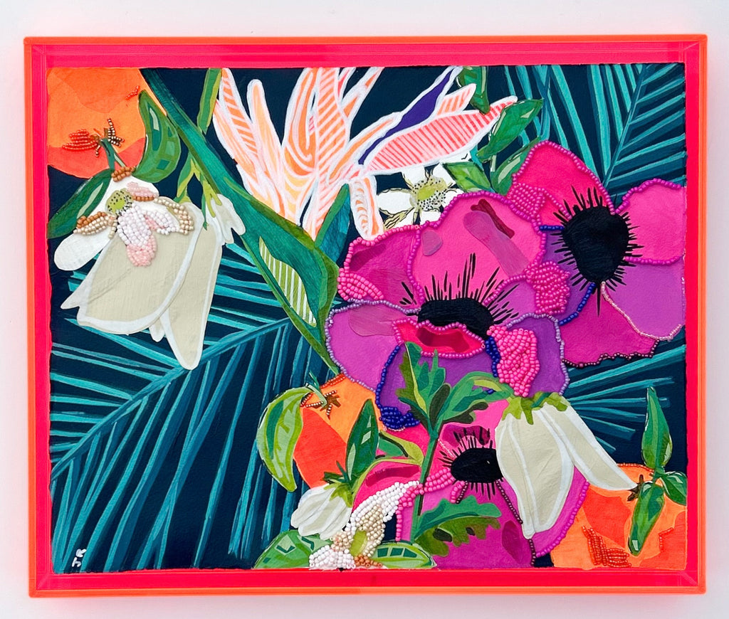 Rapid Florals|Polymer Lift and Bead Embroidery Painting