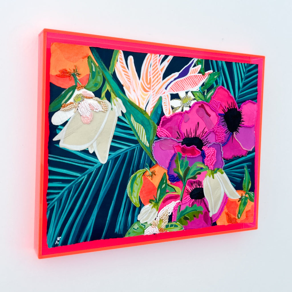 Rapid Florals|Polymer Lift and Bead Embroidery Painting