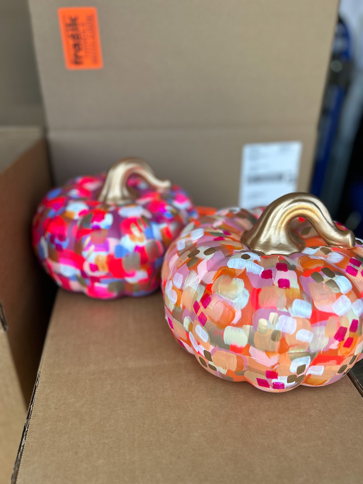 Large Orange Abstract Pumpkin|Jessica Reynolds Art