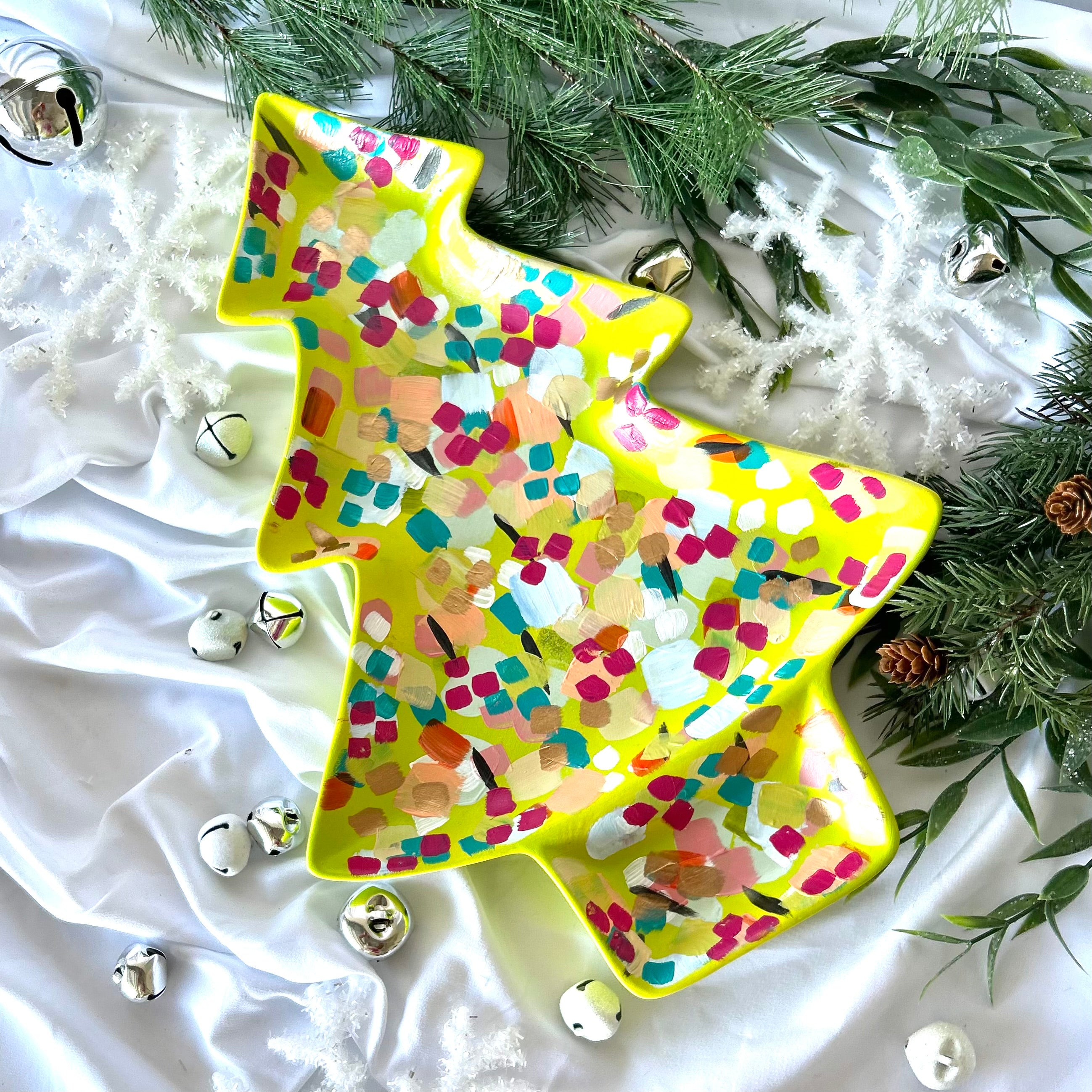 Lime and Bright Christmas Tray|Jessica Reynolds Art