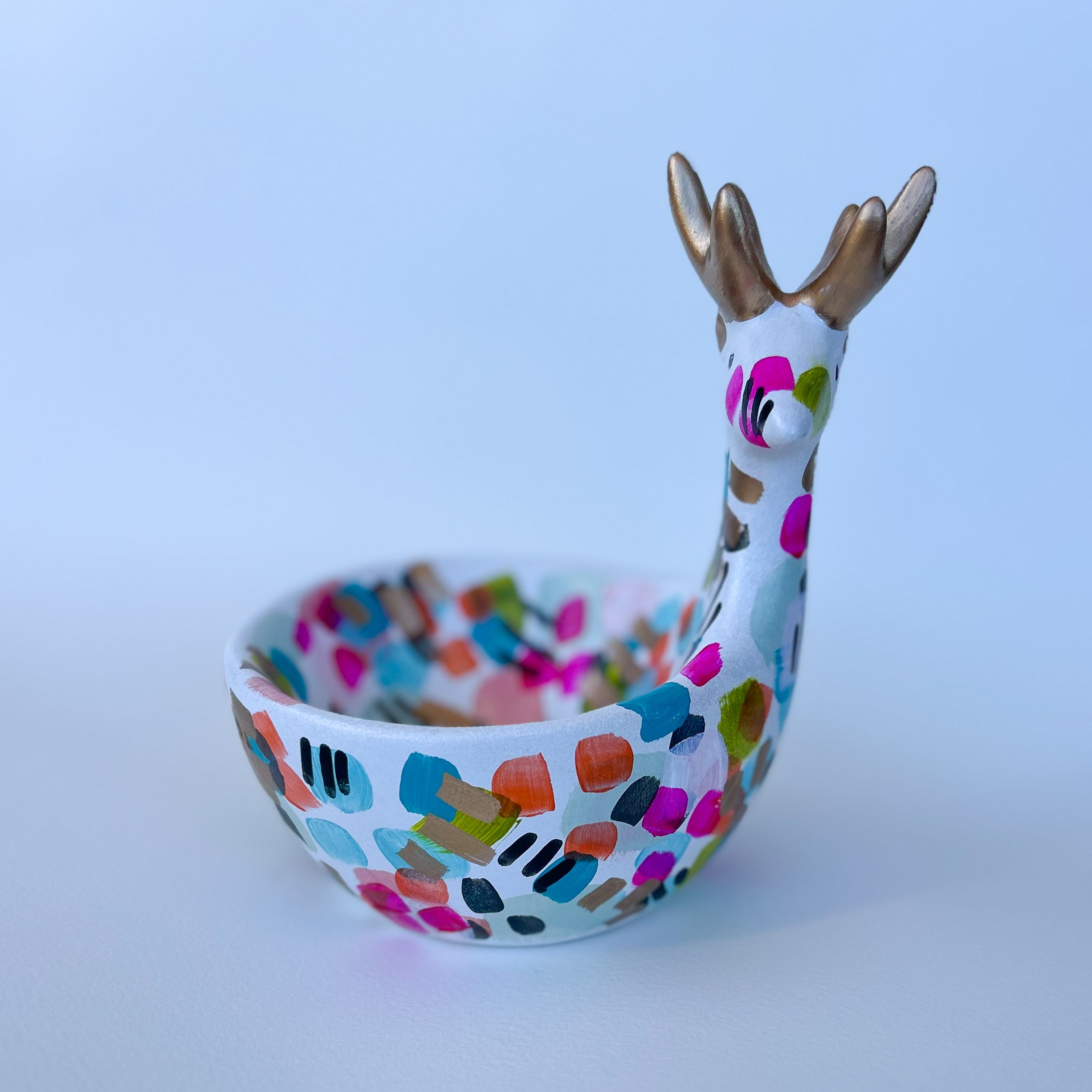 Bright Reindeer Bowl|Jessica Reynolds Art