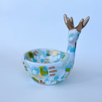 Icy Blue Reindeer Bowl|Jessica Reynolds Art