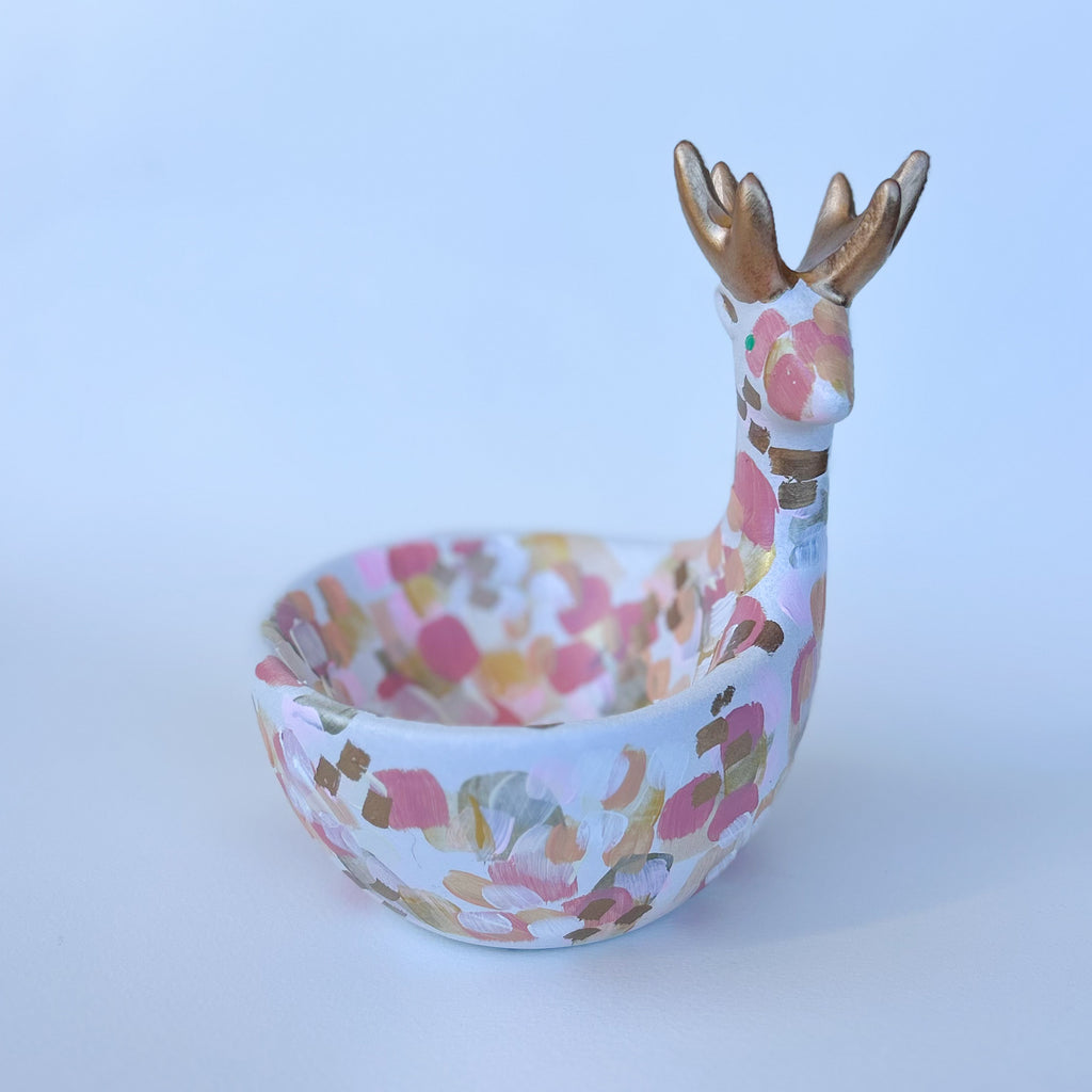 Blush Reindeer Bowl|Jessica Reynolds Art