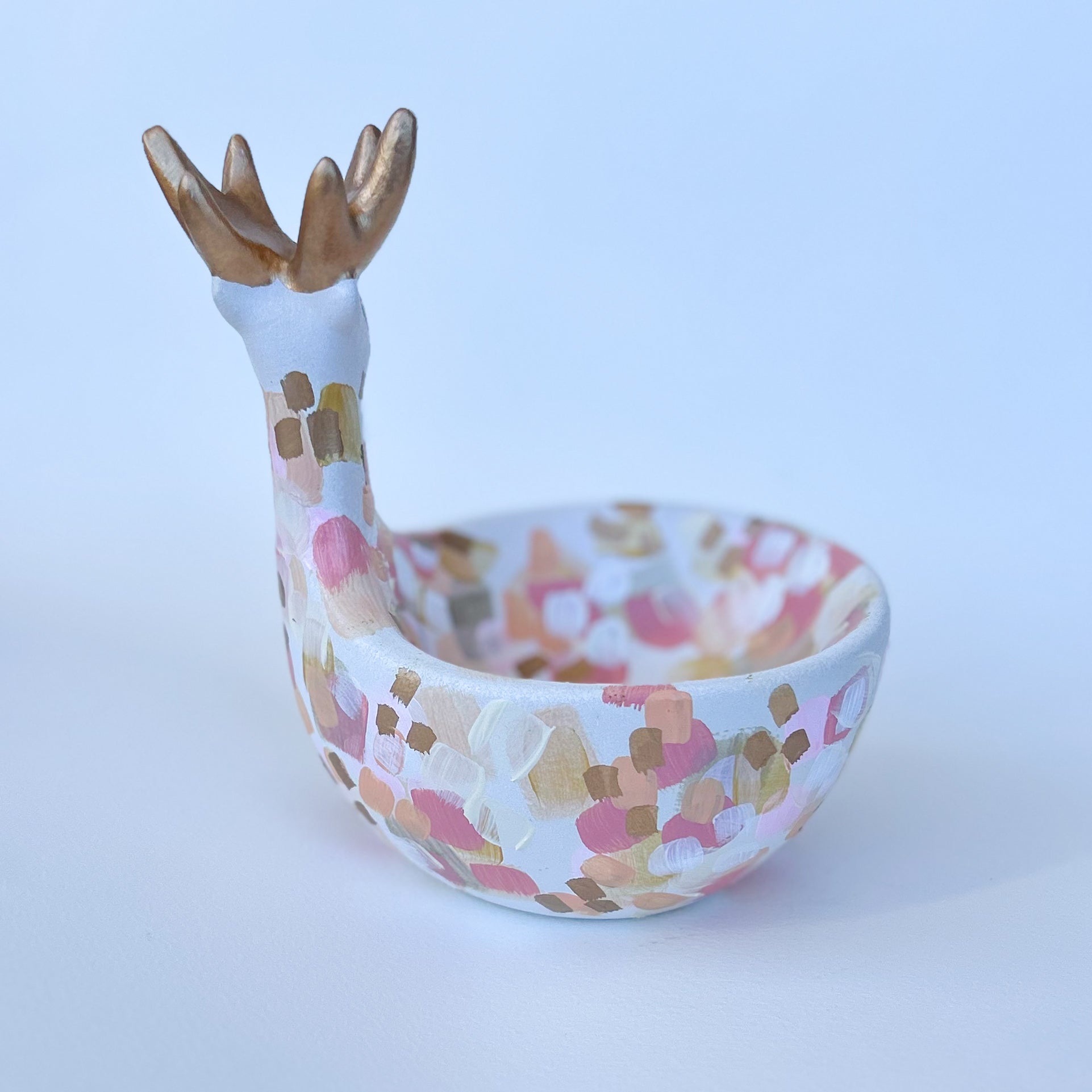 Blush Reindeer Bowl|Jessica Reynolds Art