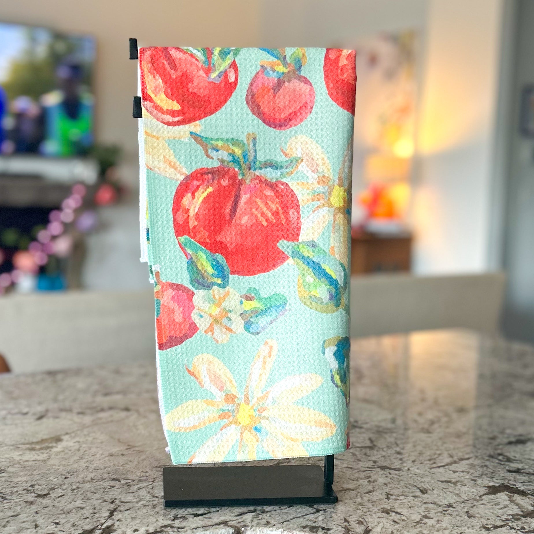 Tomatoes and Daisies Tea Towel|Jessica Reynolds Art