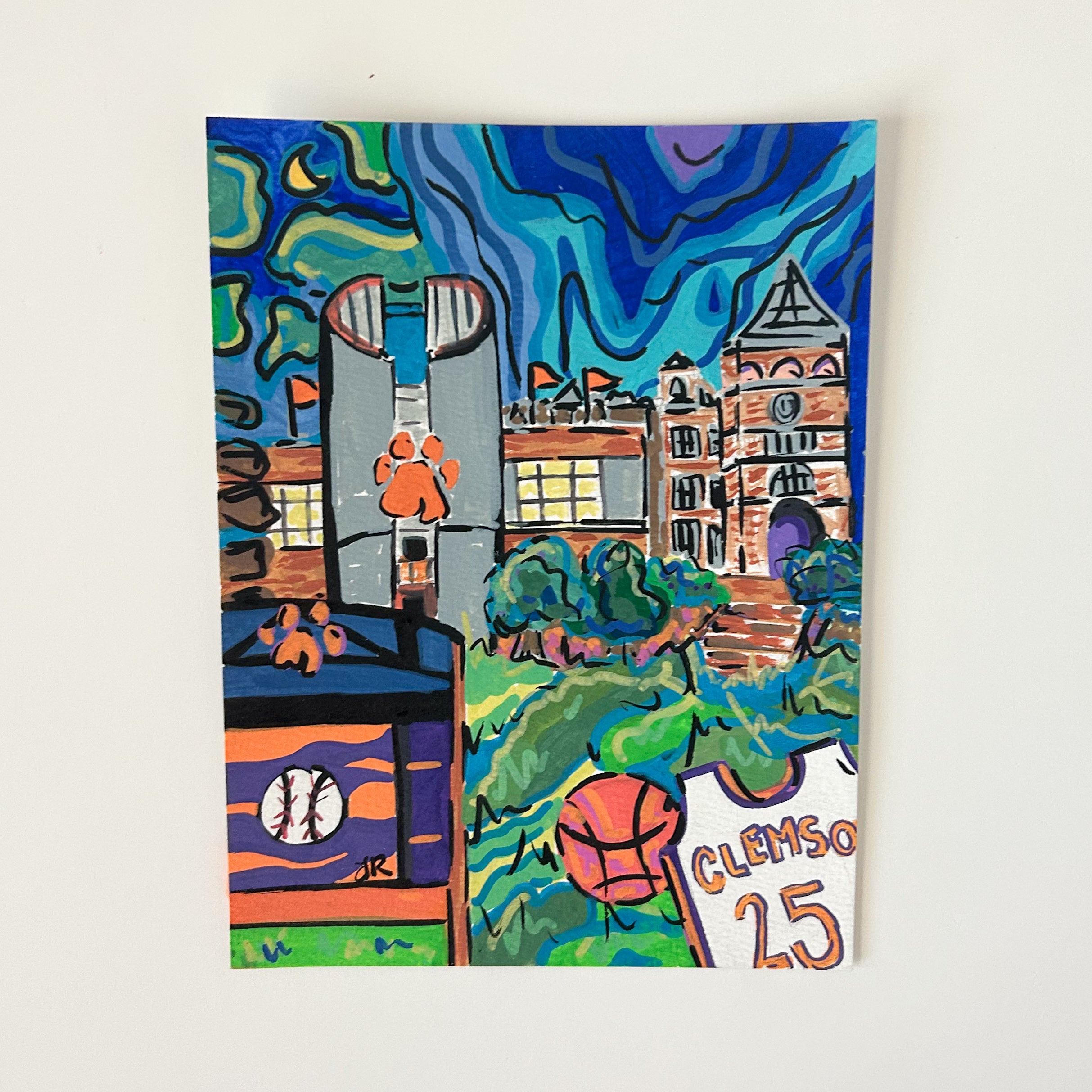 Clemson Nation|Gouache on Paper