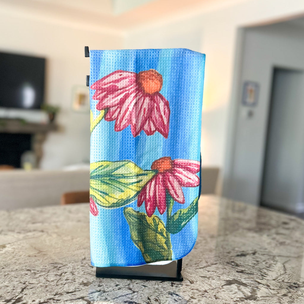 Purple Daisy Tea Towel|Jessica Reynolds Art