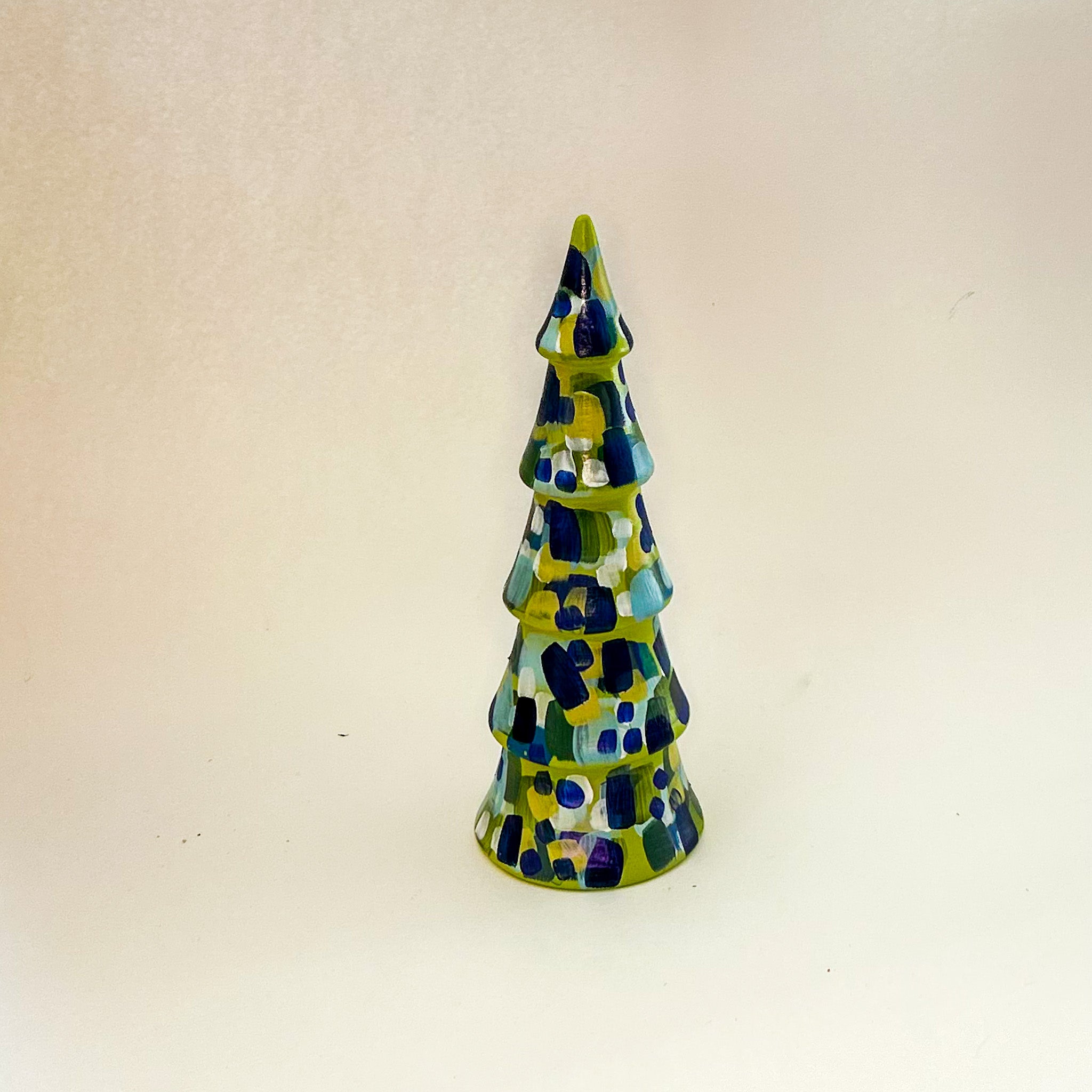 Green and Blue Tall Christmas Tree|Jessica Reynolds Art